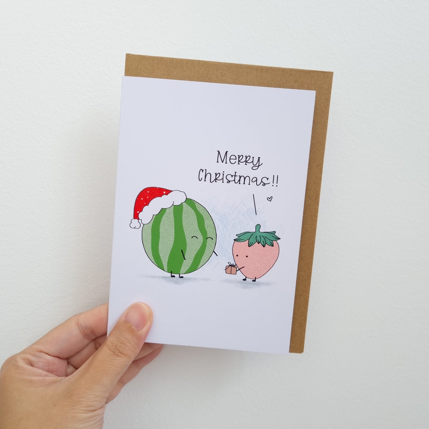 Cute Summer Themed Christmas Cards - 4 Pack - Swallow Wind Art