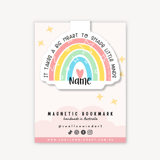 Magnetic Bookmark - Rainbow Thank You Teacher - Swallow Wind Art