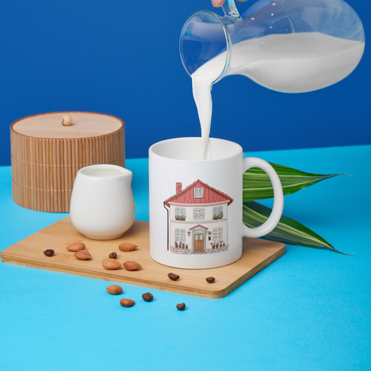 Cosy Cottage Red Roof Vinyl Sticker - Swallow Wind Art