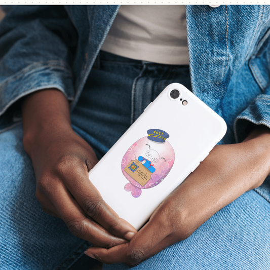 Manatee Postman Whimsical Waterproof Sticker - Swallow Wind Art