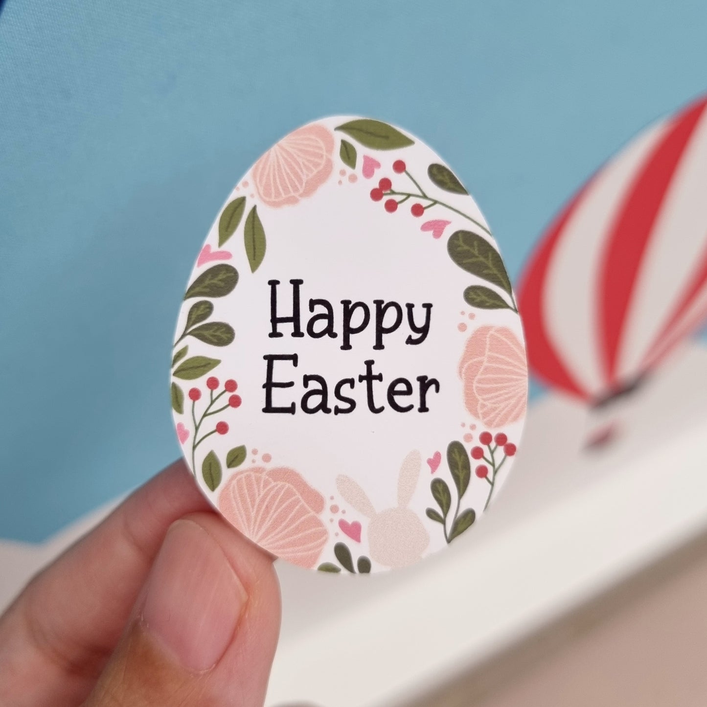 Personalised Gift Stickers - Cute Floral Easter Egg Gift Stickers - Swallow Wind Art