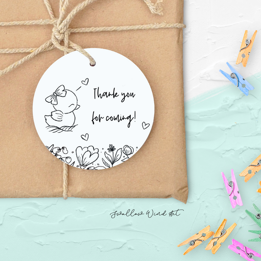 Baby Shower Favour Tag, Kids Birthday Party Tag - Swallow Wind Art