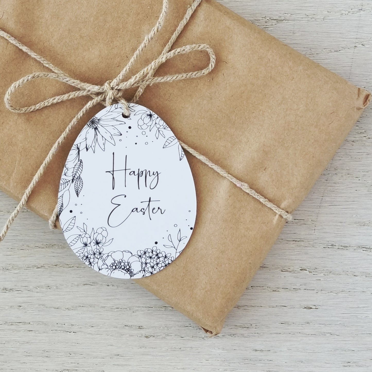 Personalised Easter Gift Tag - Floral Easter Egg Gift Tag - Swallow Wind Art