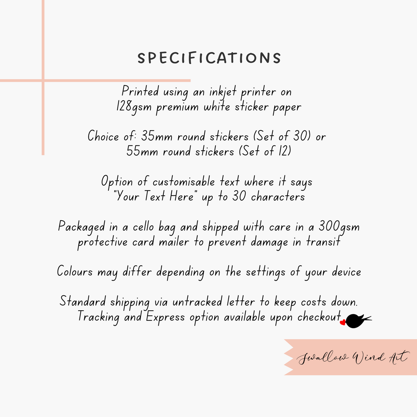 Personalised Easter Gift Stickers - Easter Bunny Wreath Gift Stickers - Swallow Wind Art