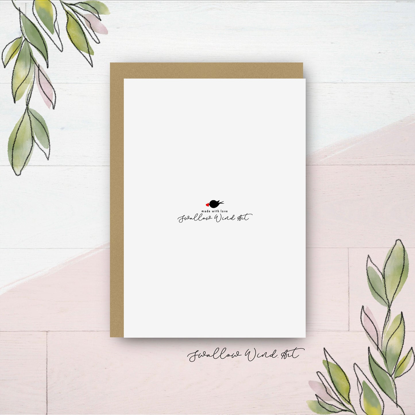 Love You To The Moon And Back - Personalised Greeting Card - Swallow Wind Art