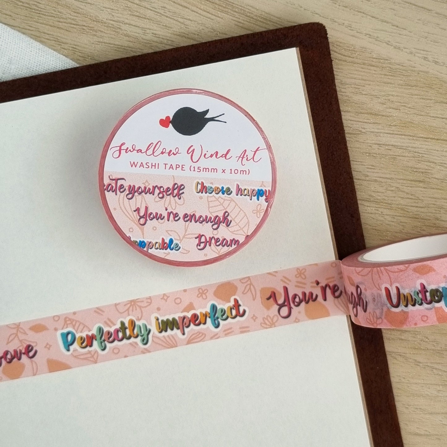 Positive Affirmation Washi Tape - Swallow Wind Art