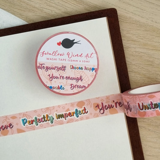 Positive Affirmation Washi Tape - Swallow Wind Art