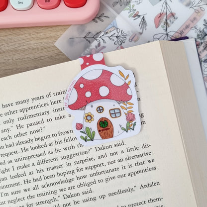 Magnetic Bookmark - Mushroom House Fairy House - Swallow Wind Art