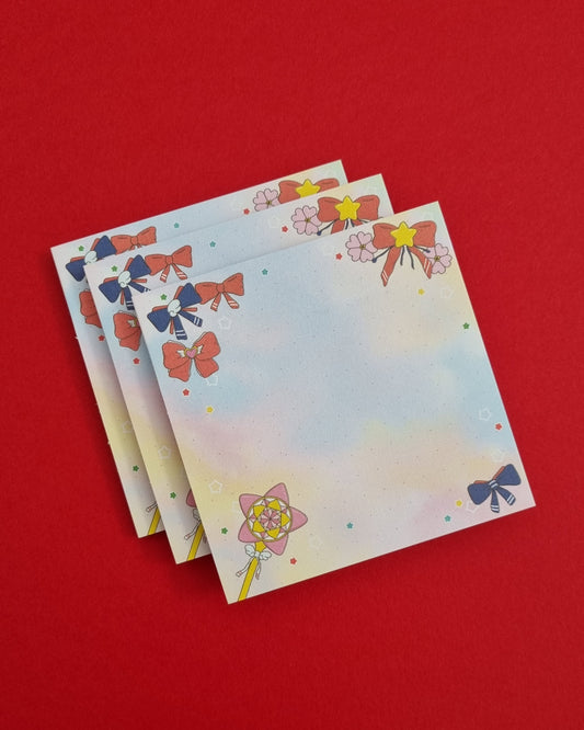 Magical Girl Items Sticky Memo Pad - Swallow Wind Art