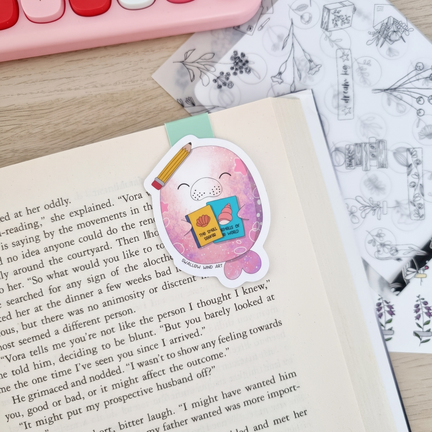 Magnetic Bookmark - Manatee Reading Buddy