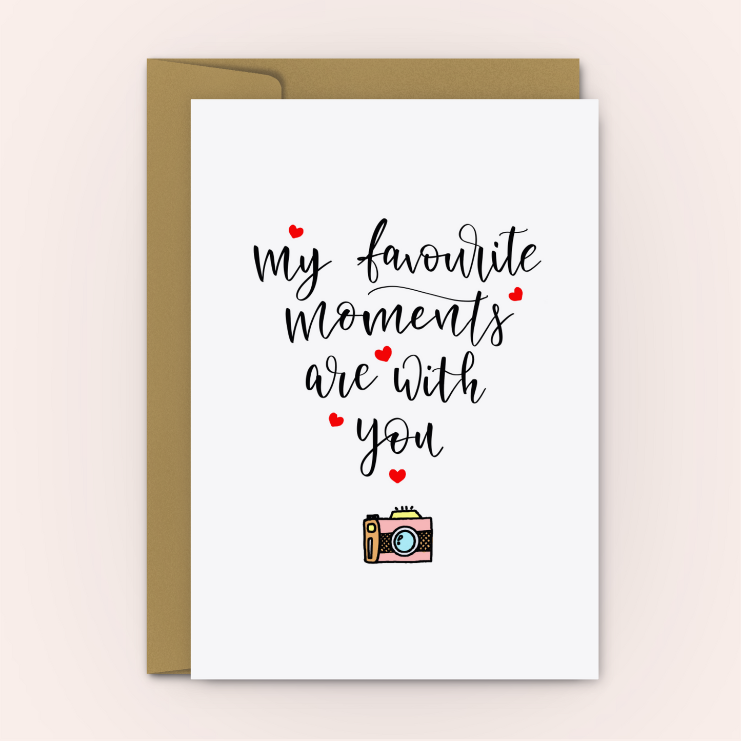 My Favourite Moments are With You - Personalised Greeting Card - Swallow Wind Art