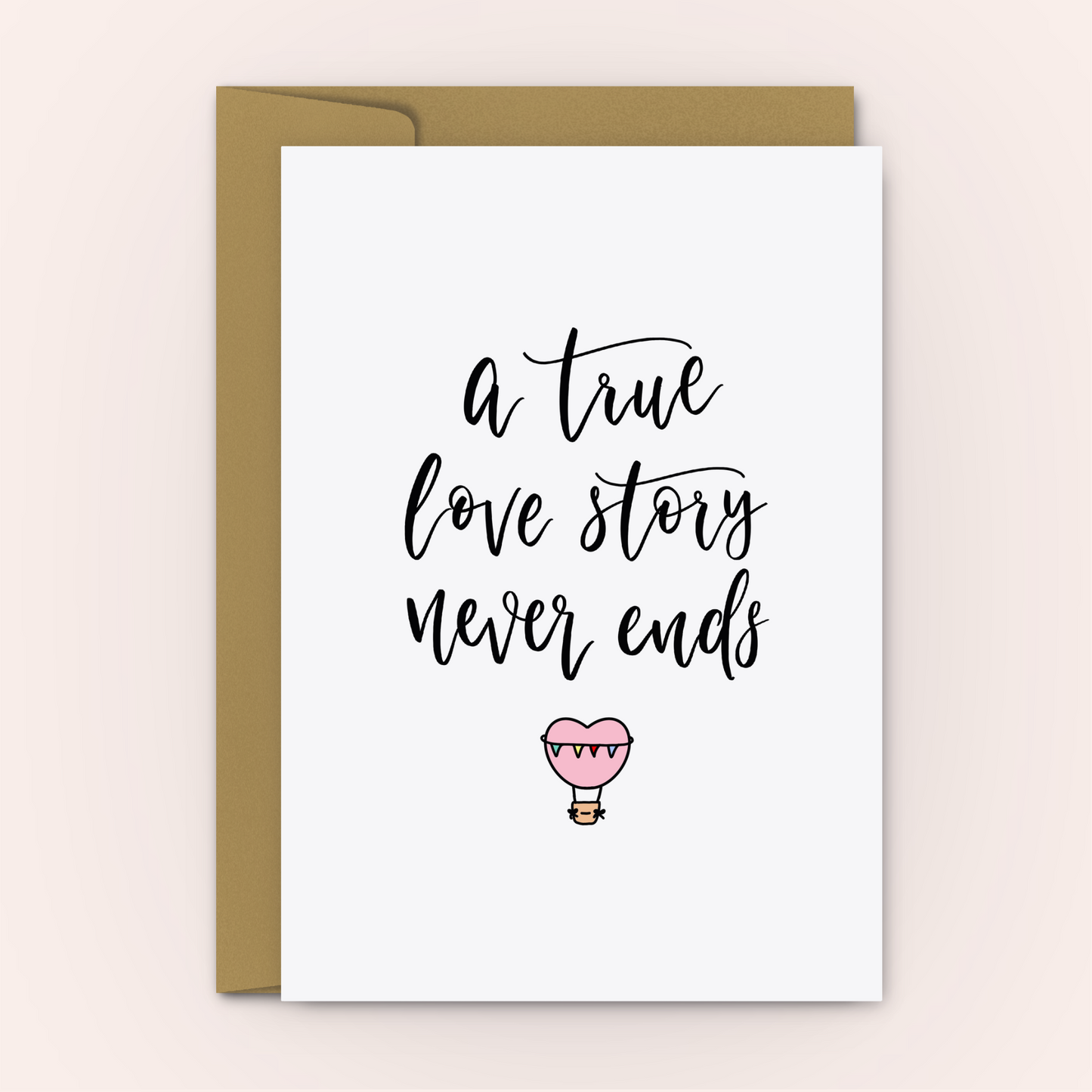 A True Love Story Never Ends - Personalised Greeting Card - Swallow Wind Art