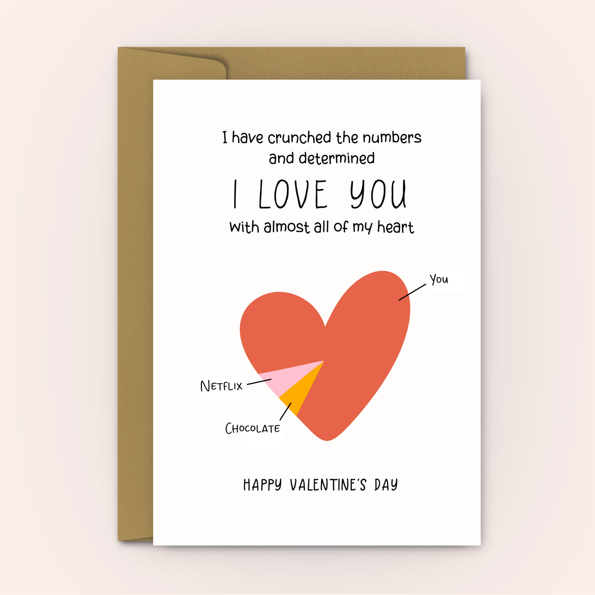 Funny Valentines Card - I Love You with Almost All My Heart - Swallow Wind Art