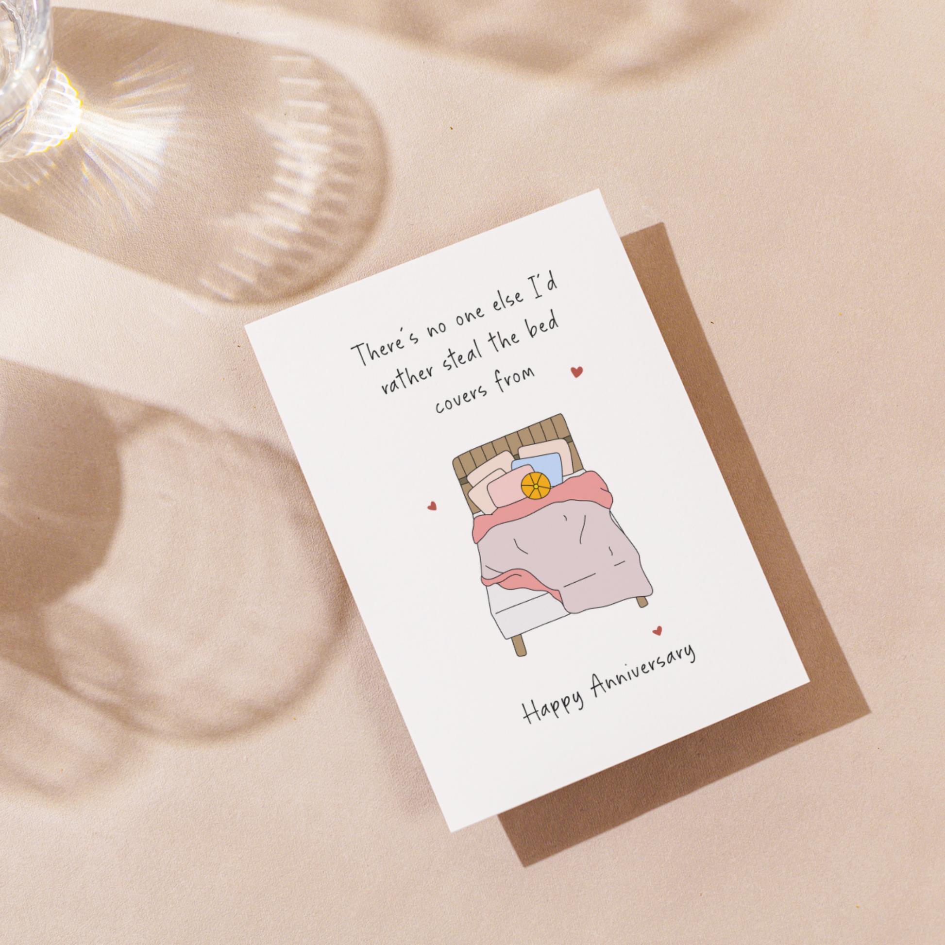 Funny Valentine's Card - No One I'd Rather Steal The Bed Covers From - Swallow Wind Art