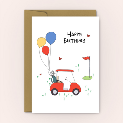 Golf Lover Birthday Card - Personalised Card - Swallow Wind Art