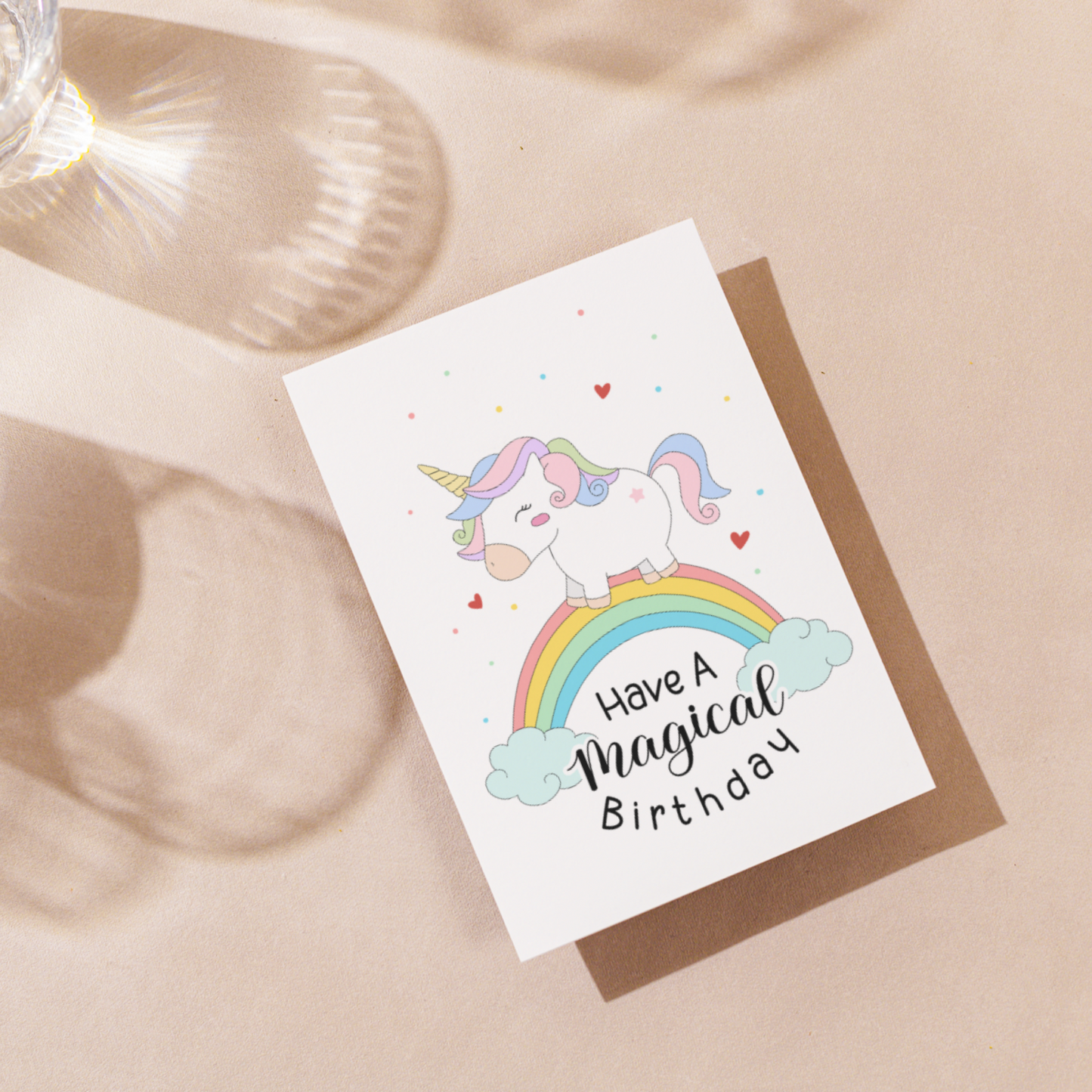 Unicorn Rainbow Birthday Card - Swallow Wind Art