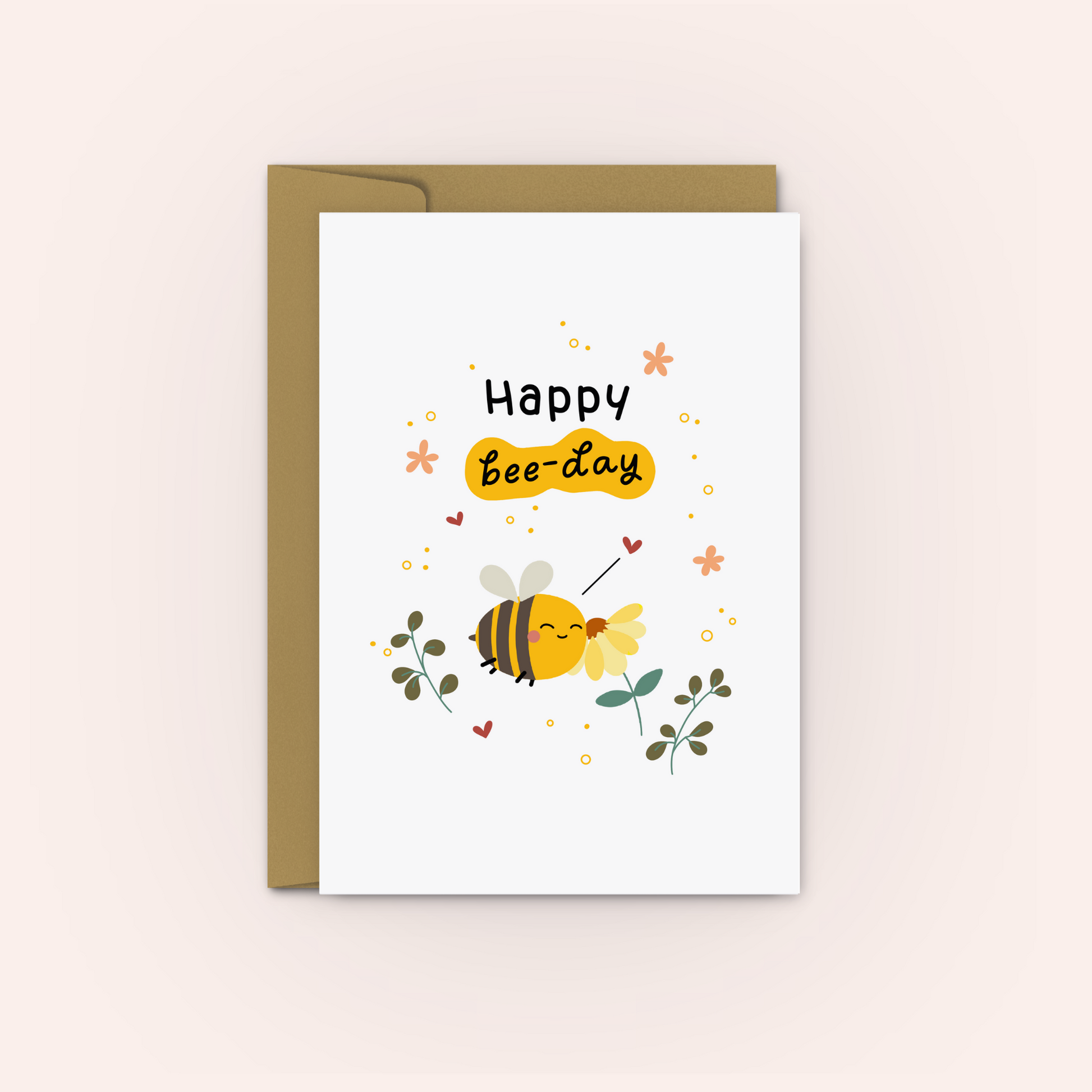 Personalised Birthday Card - Happy Bee-Day - Swallow Wind Art