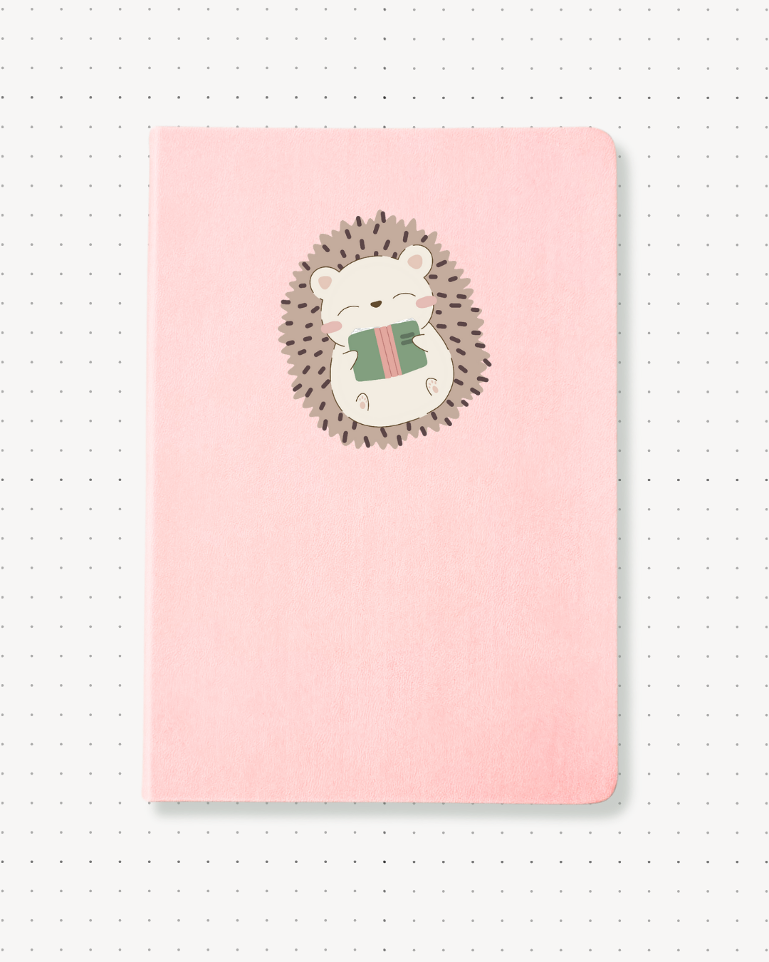Dotted Notebooks - Cute Hedgehog & Book - Swallow Wind Art