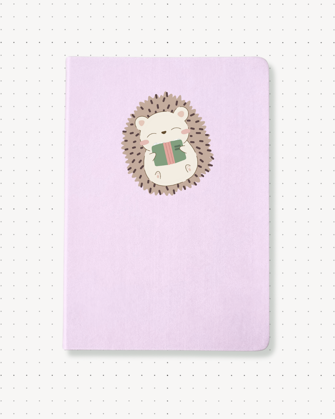 Dotted Notebooks - Cute Hedgehog & Book - Swallow Wind Art