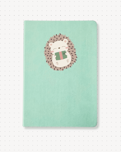 Dotted Notebooks - Cute Hedgehog & Book - Swallow Wind Art