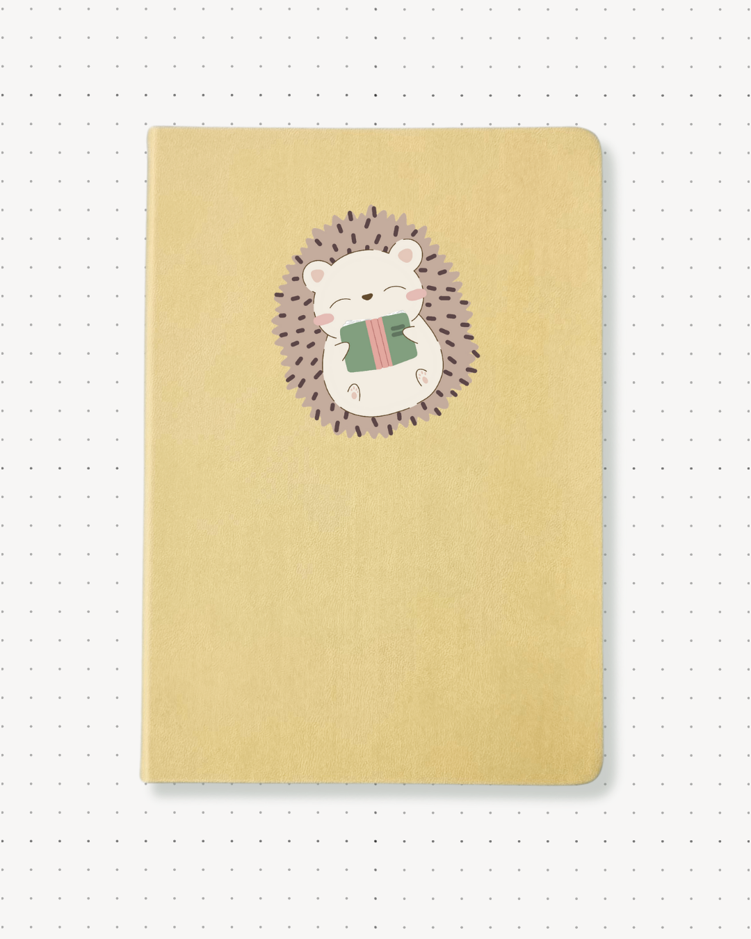 Dotted Notebooks - Cute Hedgehog & Book - Swallow Wind Art