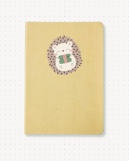 Dotted Notebooks - Cute Hedgehog & Book - Swallow Wind Art