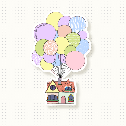 Balloon House Vinyl Sticker - Swallow Wind Art