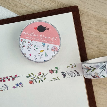 Flower Garden Botanical Washi Tape - Swallow Wind Art