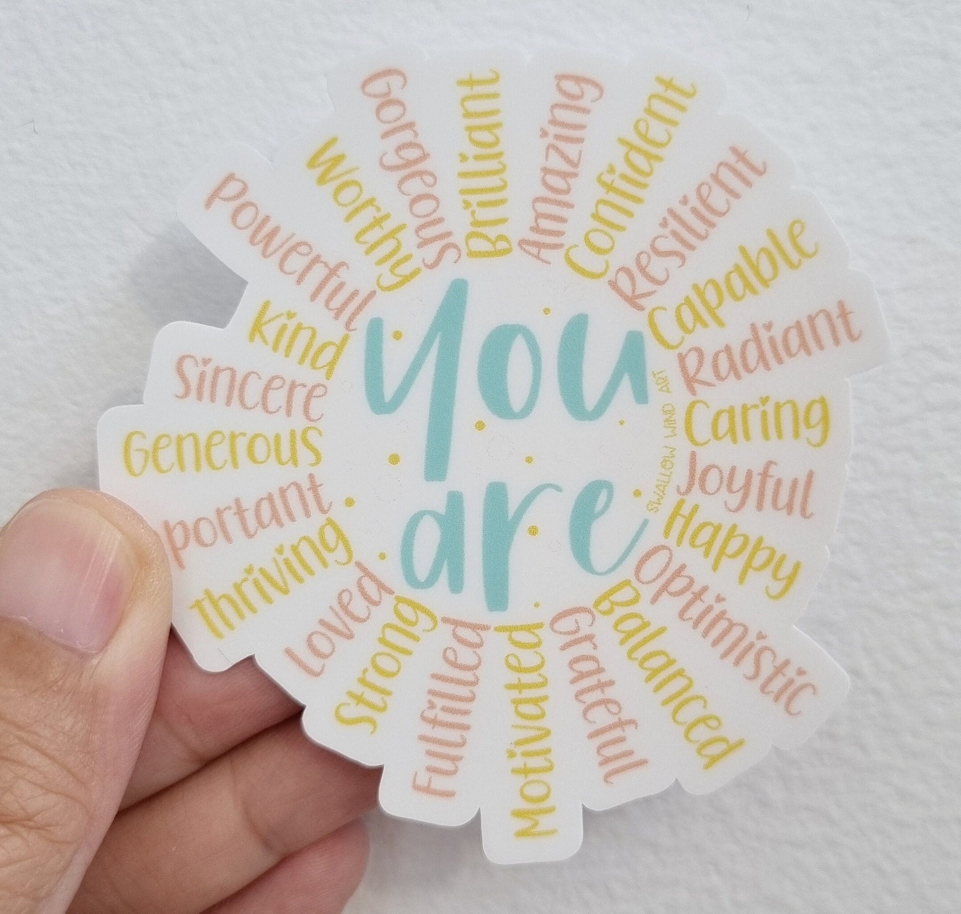 Inspirational, Affirmation Vinyl Sticker - You Are the Sun - Swallow Wind Art