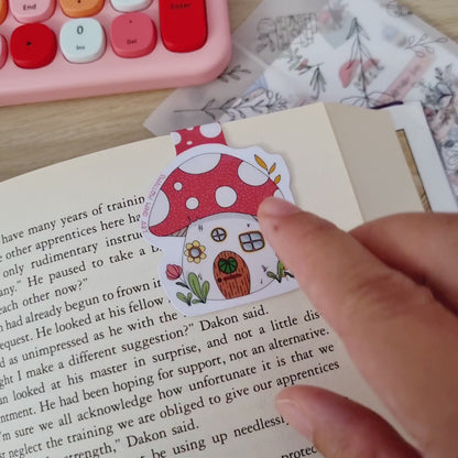 Magnetic Bookmark - Mushroom House Fairy House