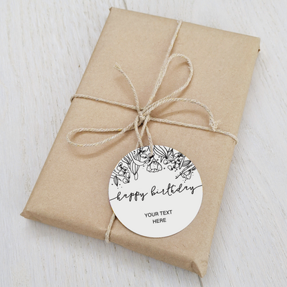 Personalised Happy Birthday Tag | Birthday Favour Tags - Swallow Wind Art