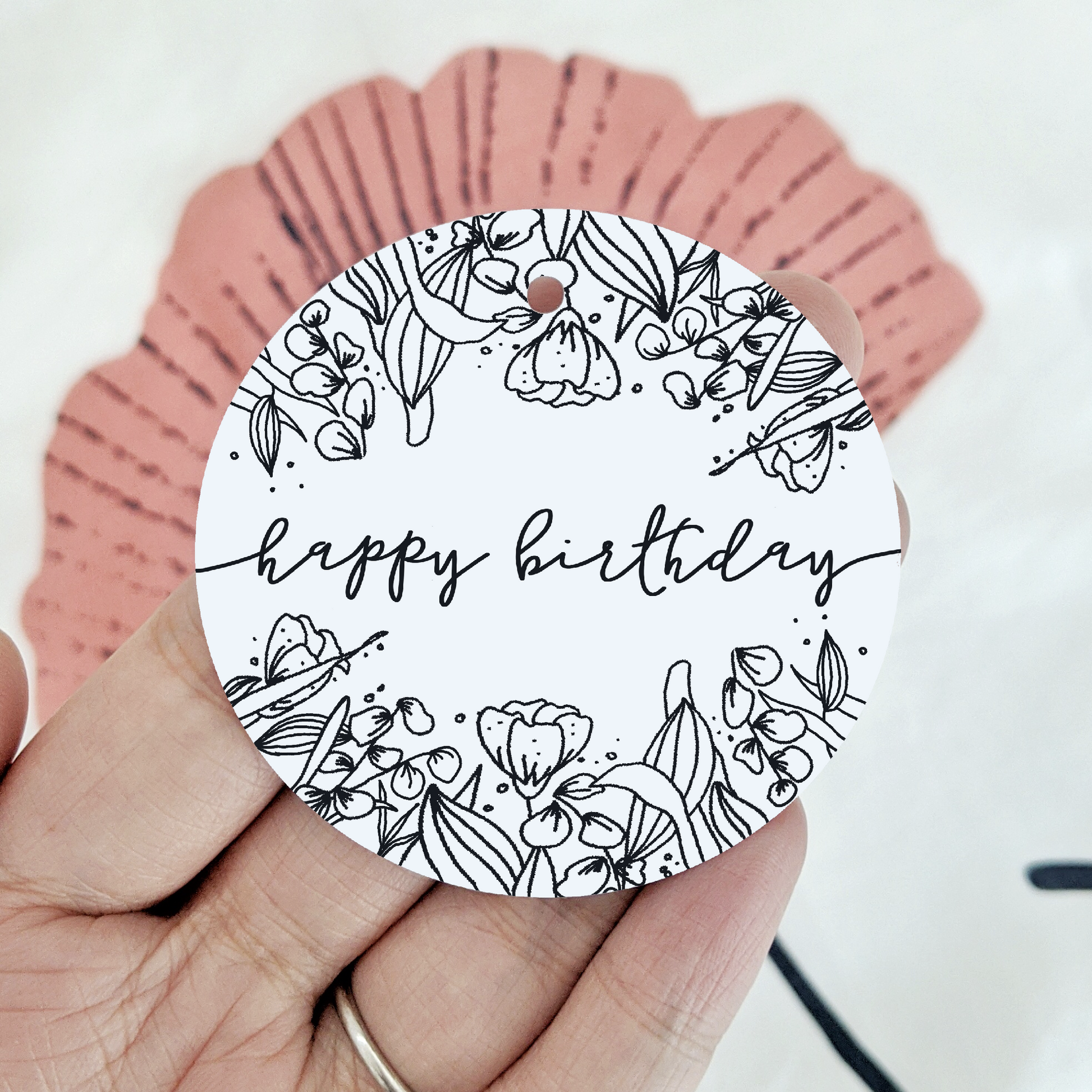 Personalised Happy Birthday Tag | Birthday Favour Tags - Swallow Wind Art