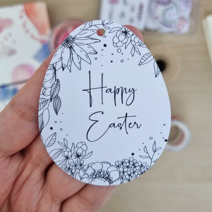 Personalised Easter Gift Tag - Floral Easter Egg Gift Tag - Swallow Wind Art