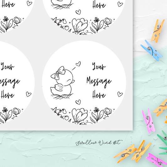 Personalised Baby Birthday Party Gift Stickers - Swallow Wind Art