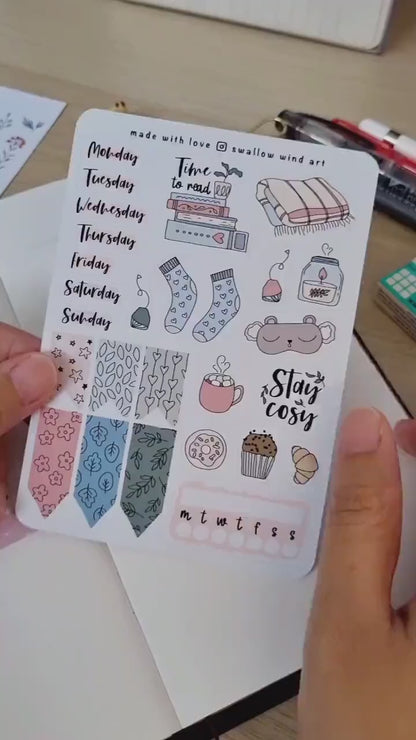 Winter Bullet Journal Sticker Sheet