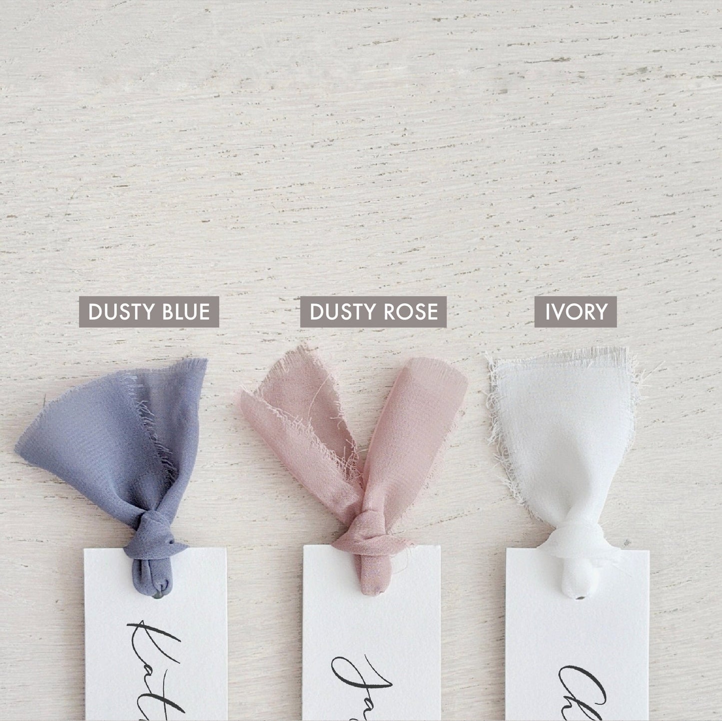 Chiffon Silk Ribbon Place Cards - Swallow Wind Art