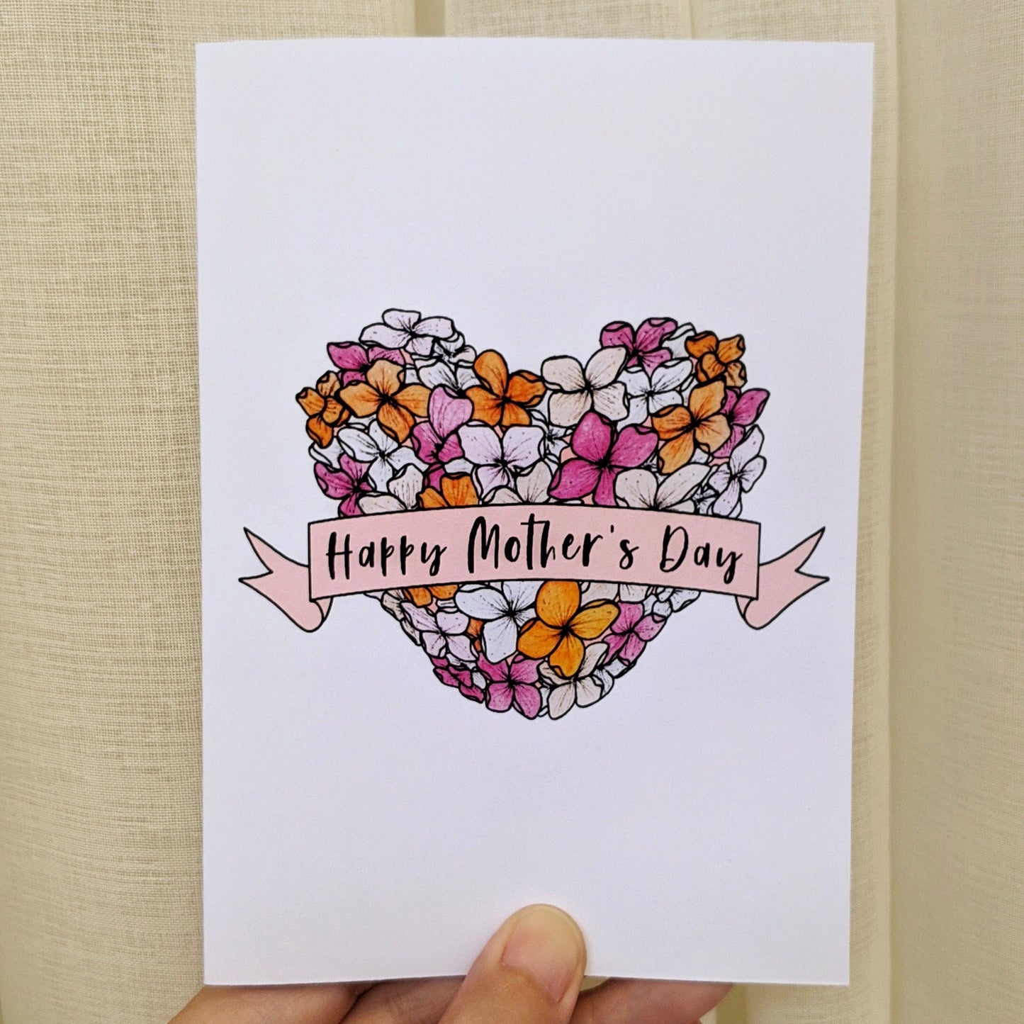 Mother's Day Card | Happy Mother's Day Heart Bouquet | Add Personalised Message - Swallow Wind Art