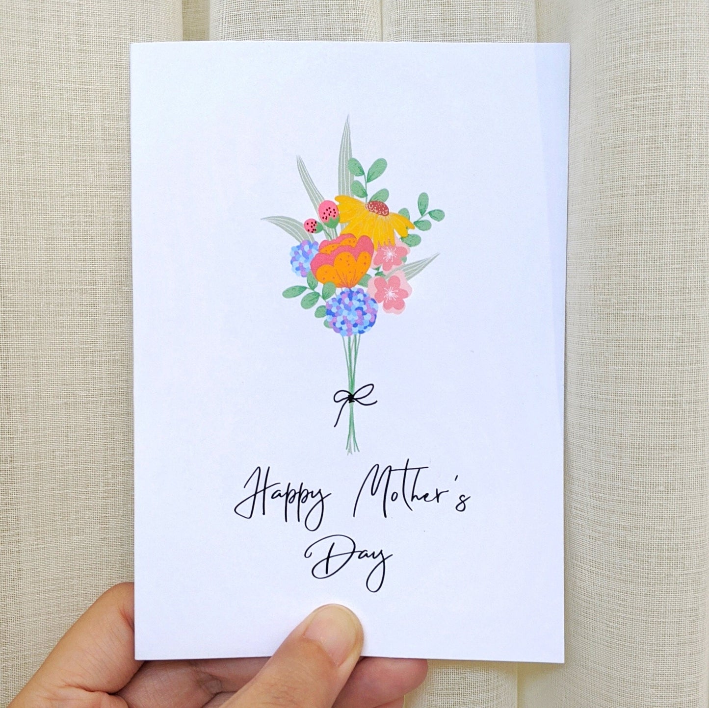 Mother's Day Card | Happy Mother's Day Flower Bouquet | Add Personalised Message - Swallow Wind Art