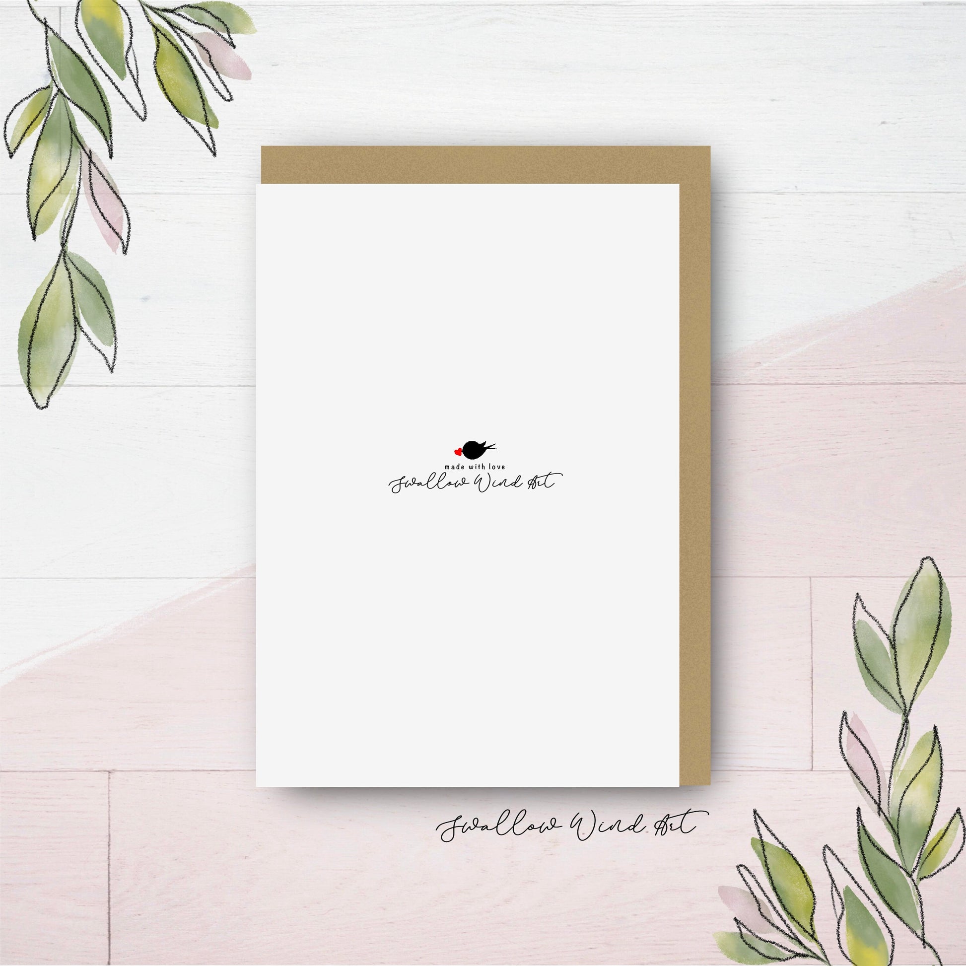 Floral Happy Birthday - Personalised Greeting Card - Swallow Wind Art