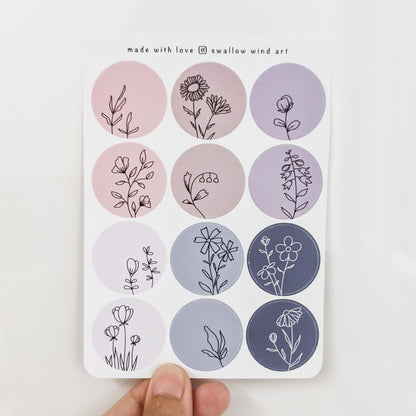 Watercolour & 4 Season Floral Floral Notebook Stickers Sheets - Swallow Wind Art